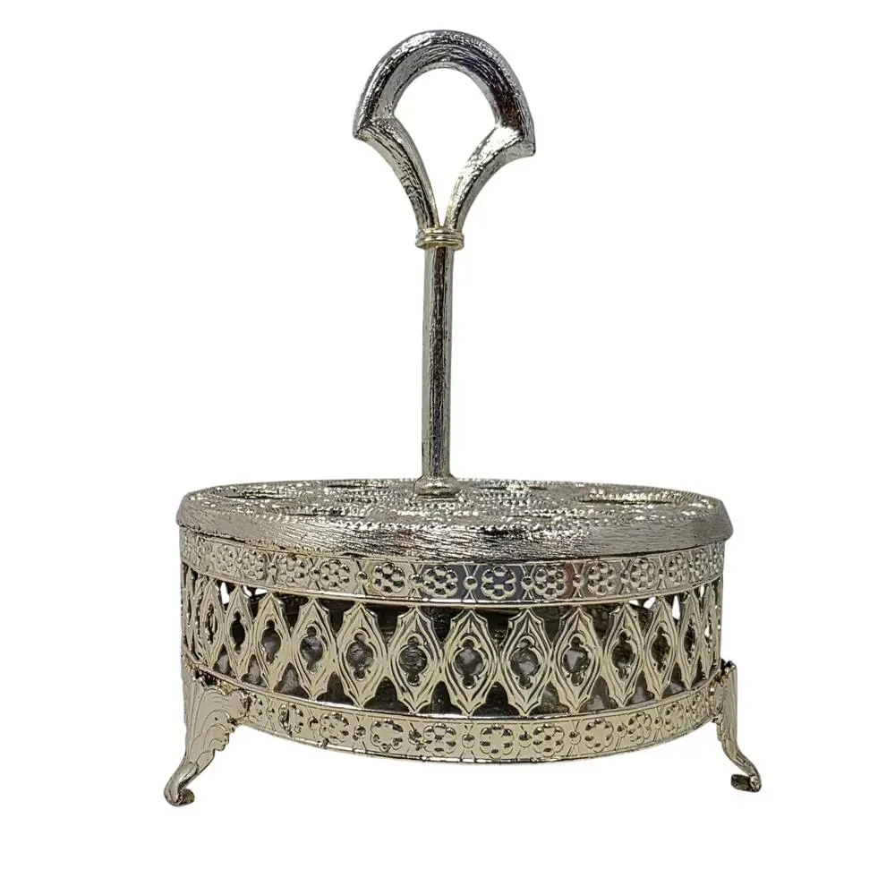 Vintage Silver Tone Lipstick Holder Vanity Makeup Organizer 12 Hole Caddy